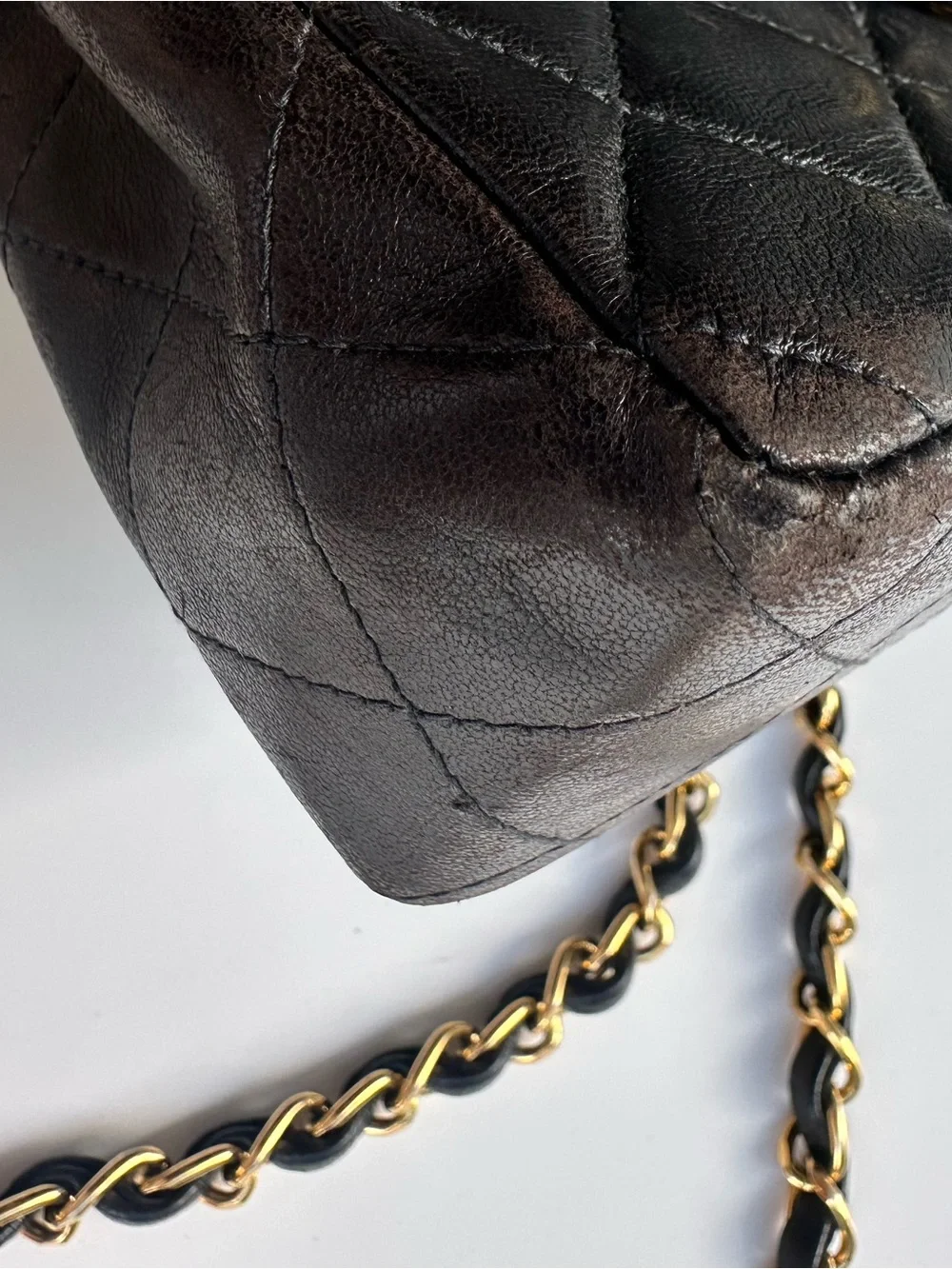 CHANEL Black Quilted Lambskin Mini Flap Crossbody with Gold Chain - Picture 12 of 14